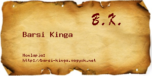 Barsi Kinga névjegykártya